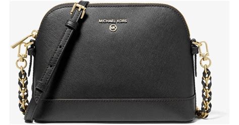 michael kors half dome chain crossbody|Michael Kors large saffiano crossbody.